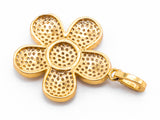 25mm CZ Micro Pave Daisy Flower Pendant/Charm, Cubic Zirconi