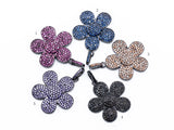 CZ Micro Pave Flower Pendant/Charm, Cubic Zirconia Blue Fuchsia Black Champagne Purple Daisy Focal Flower Pave Pendant,34 x25mm, sku#F349