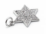 CZ Micro Pave Hexagram Pendant/Charm, Bracelet Necklace Cubic Zirconia Pendant Charm, 13x18mm,sku#Y15