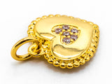 CZ Micro Pave Twin Heart Pendant/Charm, Bracelet Necklace Cubic Zirconia Double Heart Pendant Charm, 12x12mm,sku#Y18