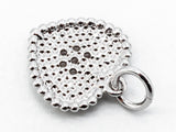CZ Micro Pave Twin Heart Pendant/Charm, Bracelet Necklace Cubic Zirconia Double Heart Pendant Charm, 12x12mm,sku#Y18