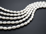 White MOP Rice Shape Beads, Sku#T64