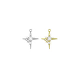 Gold Silver Clear CZ North Star Charm, Sku#A193