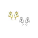 Clear CZ Triple Lines with Dangle CZ Earrings, Sku#A252