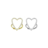 Clear CZ Heart Statement Adjustable Ring, Sku#A338