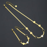 heart herringbone necklace Bracelet, Sku#BXG12
