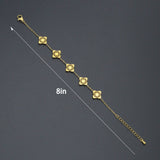 Clear CZ Gold Flower Link Chain Adjustable Bracelet, Sku#BXG20