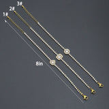Tennis Chain Bracelet with Heart Rectangle Round CZ Bracelet, Sku#BXG21