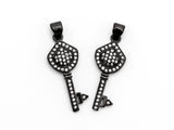 CZ Micro Pave Key Shape Pendant, Cubic Zirconia Key Shape Pendant for Necklace Bracelet Earrings Making,10x24mm,sku#Y39