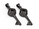 CZ Micro Pave Key Shape Pendant, Cubic Zirconia Key Shape Pendant for Necklace Bracelet Earrings Making,10x24mm,sku#Y39