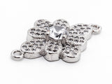 CZ Micro Pave Rhombus Flower Connector/Link, Cubic Zirconia Pave Bracelet Necklace Connector,16x25mm,sku#Y37