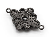CZ Micro Pave Rhombus Flower Connector/Link, Cubic Zirconia Pave Bracelet Necklace Connector,16x25mm,sku#Y37