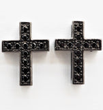 Black CZ Micro Pave On Black Cross Spacer Beads, Cubic Zirconia Cross Space Beads, Cross Charm, 10x13x4mm, SKU#C79