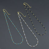 Hand made Dainty Long bar Enamel Metal chain necklace, EF589