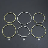 7'' Bright Gold silver Hematite Stretchy Bracelet, Sku#EF733