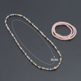 Smoky Quartz, Rose Quartz, Mix Color Quartz Color Crystal Beads Triple Wrap Bracelet Necklace, sku#EF783