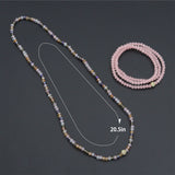 Smoky Quartz, Rose Quartz, Mix Color Quartz Color Crystal Beads Triple Wrap Bracelet Necklace, sku#EF783