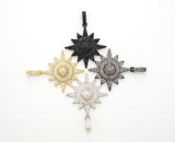 3D CZ Micro Pave North Star Emblem Pendant/Charm,Cubic Zirco