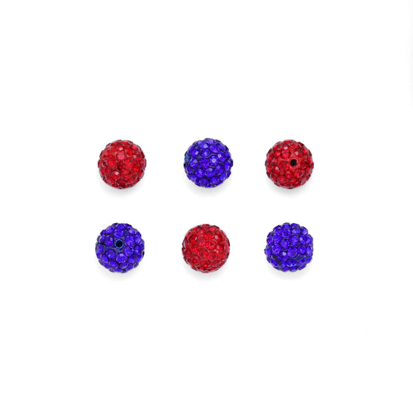 Blue Red Rhidium Stone Round Ball Beads, Sku#FH228