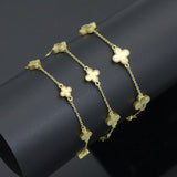 Double sides Gold Flower Chain Bracelet,  Sku#FH249