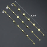 Double sides Gold Flower Chain Bracelet,  Sku#FH249
