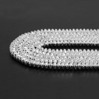 Bright Silver Hematite-2x3/2x4/3x6/3x8/6x10mm Rondelle Smooth/Faceted Gemstone Beads, Natural Hematite Beads, 16inch Full Strand, SKU#S3