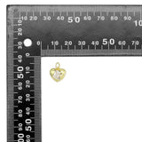 Gold Silver Rectangle Clear Pink CZ Heart Shape Charm, Sku#A165