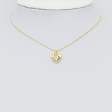 Gold Silver Rectangle Clear Pink CZ Heart Shape Charm, Sku#A165