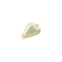 Gold Clear CZ Heart Shape Charm, Sku#Z1474