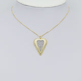 Gold Clear CZ Heart Shape Charm, Sku#Z1474