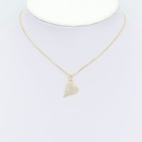 Gold Clear CZ Heart Shape Charm, Sku#LX457