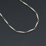 Hand made Dainty Long bar Enamel Metal chain necklace, EF589