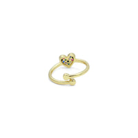Clear Colorful CZ Heart Adjustable Ring, Sku#A384
