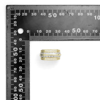 Clear CZ Gold Multiline baguette cz Adjustable Ring, Sku#LX662