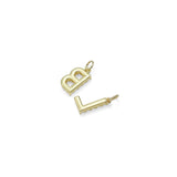 Cute Gold Silver Pearl Initial Letter Charm, Personalized Charm, Sku#A262