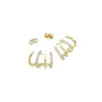 Gold Silver Claw Earrings, Sku#A243