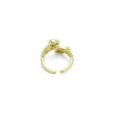 CZ Teardrop Stone Gold Silver Adjustable Ring, Sku#A388