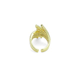 Gold Silver Clear CZ Radical Lines Adjustable Ring, Sku#A391