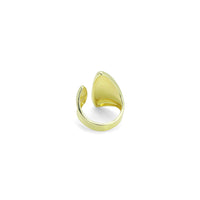 Plain Gold Fan Shape Statement Adjustable Ring, Sku#LX685