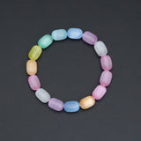 7.2'' 8x12mm Barrel Selenite Stretchy Bracelet, Sku#EF629