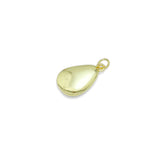 CZ Pave Mother of pearl Gold Avocado Drop Shape Charm Pendant, Sku#LK953