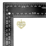 Gold Clear CZ Geometric Diamond Heart Shape Charm Pendant, Sku#LK983