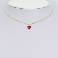 Colorful Enamel Gold Heart Charm, Sku#ML74