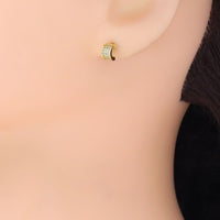 Clear CZ Gold Silver Tiny Stud Earrings, Sku#LX617