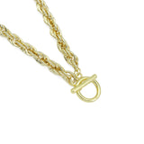 Gold Silver Rope Chain Necklace, Sku#EF566