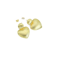 Gold Vintage Heart Shape Earrings, Sku#LX624