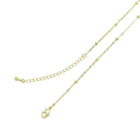 Gold Silver Peal Initial Charm Necklace,Sku#EF601