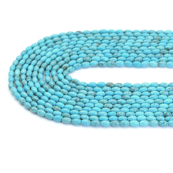 4x6mm Blue Turquoise Rice Shape Beads, Sku#U1830