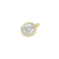 Dual color Virgin Mary Gold Coin Charm Pendant, Sku#LK1016