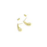 Gold Long Teardrop Shape Stud Earrings, Sku#A273